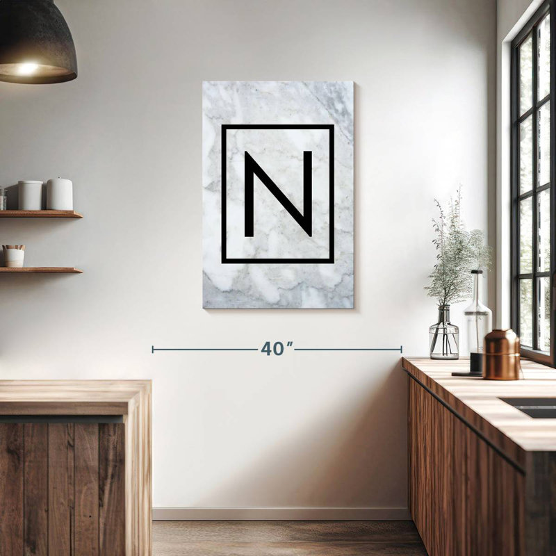 Marble N Monogram, 36" H x 24" W