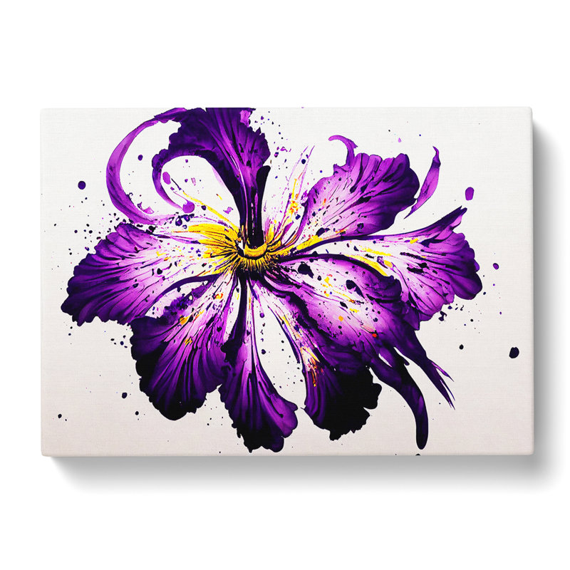 Iris Flower Splash Vol.2 - Wrapped Canvas, 50cm H x 76cm W