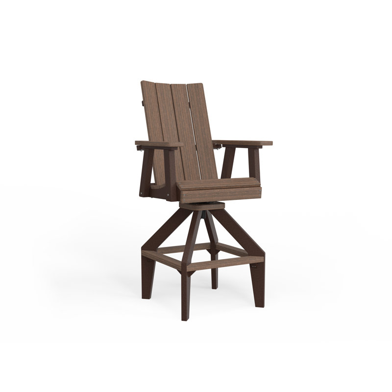 SOL Outdoor Bar Stool, Navy Blue, Brazilian Walnut