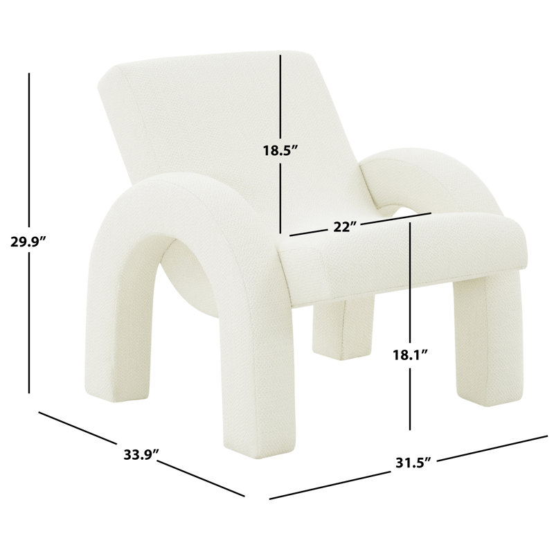 Isle Upholstered Armchair, Ivory Polyester Blend