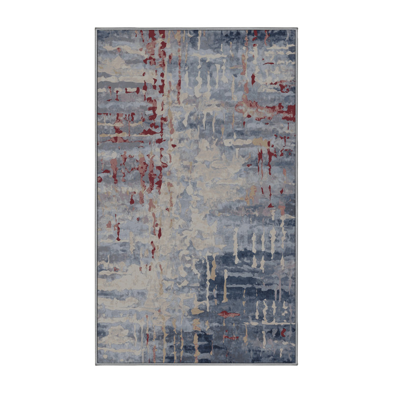 Tapis gris soyeux et moelleux, Rectangle 8 pi x 10 pi