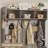 Jaxsin Farmhouse Hall Tree 59" Wide with Bench and Shoe Storage,5-in-1 Design Coat Rack for Entryway-1887166605