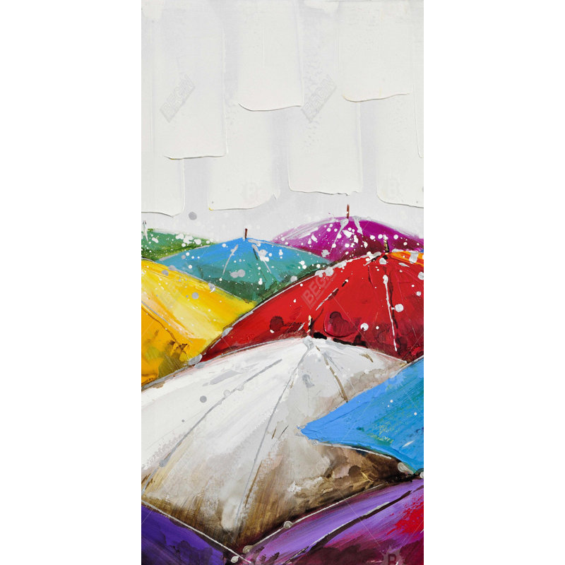 Colorful umbrellas - 15.75"x31.50" Desk mat