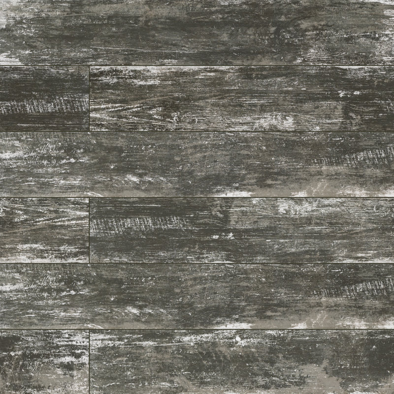 Archivio 8 in. x 36 in. Matte Porcelain Wood Look Floor and Wall Tile, Ashfall