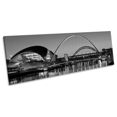 Newcastle Tyne Bridges River City - Wrapped Canvas Panoramic Print