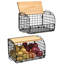 Ensemble de 2 paniers grillagés empilables avec plateau ouvert, organisateur de garde-manger et rangement