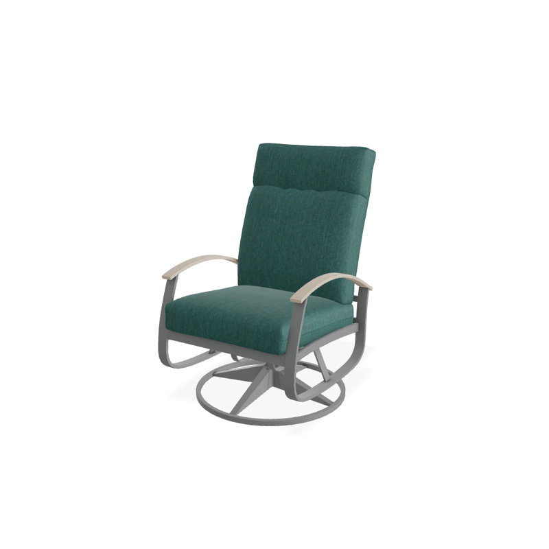 Chaise de patio pivotante avec coussins Askar, Graphite texturé, Tissage uni Sunbrella® brise coulée, Désert P60