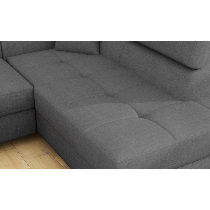 Geers 3 Seater Sofa Bed, Right Hand Facing, Grey, 90 cm H x 275 cm W x 202 cm D