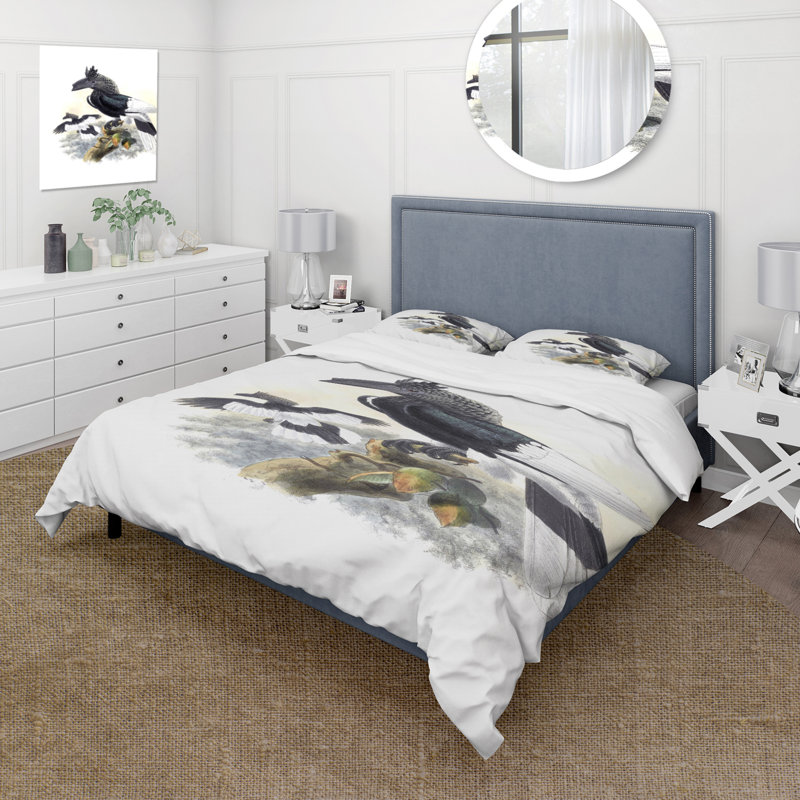 Black/Grey/White Microfiber Duvet Cover Set, Twin Duvet Cover + 1 Standard Sham