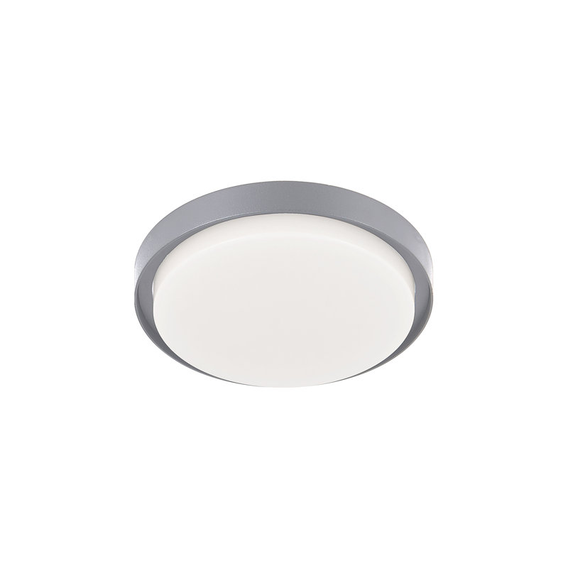 Plafonnier encastré d'extérieur à DEL Bailey, gris, H 1,5 po x l 8,75 po x P 8,75 po