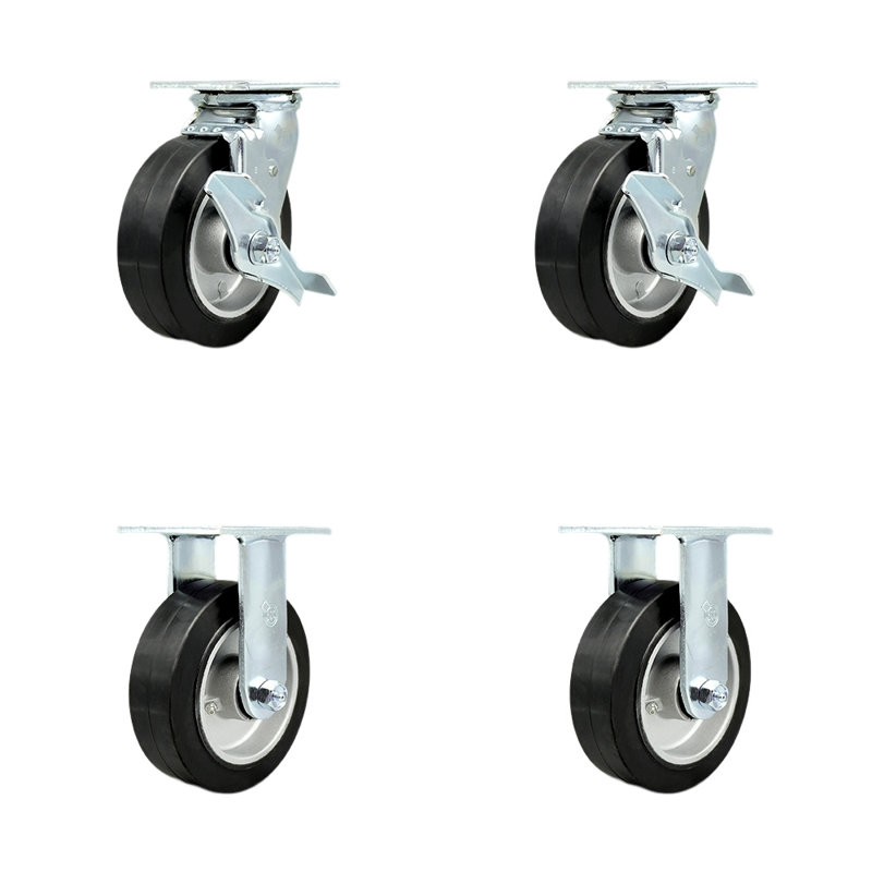 4-Piece Rubber and Aluminum Caster Set