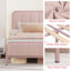Lit plateforme tapissier avec tête de lit en velours-248848029-248848030