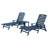 3-Piece All-Weather HDPE Wood-Look Outdoor Chaise Lounge Set with Wheels, Cup Holders & Double-Tier Side Table-914145910