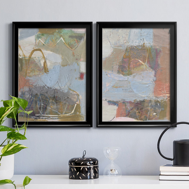 Minim I - Ensemble de 2 peintures sur toiles encadrées, Noir, H 30,5 po x l 45 po x P 1 po