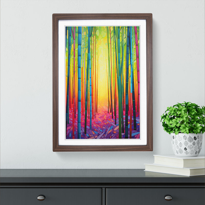 Single Picture Frame Print on Wood, Walnut Framed, 46cm H x 34cm W