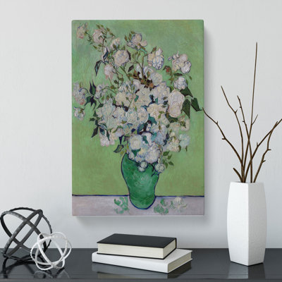 White Roses by Vincent Van Gogh - Wrapped Canvas