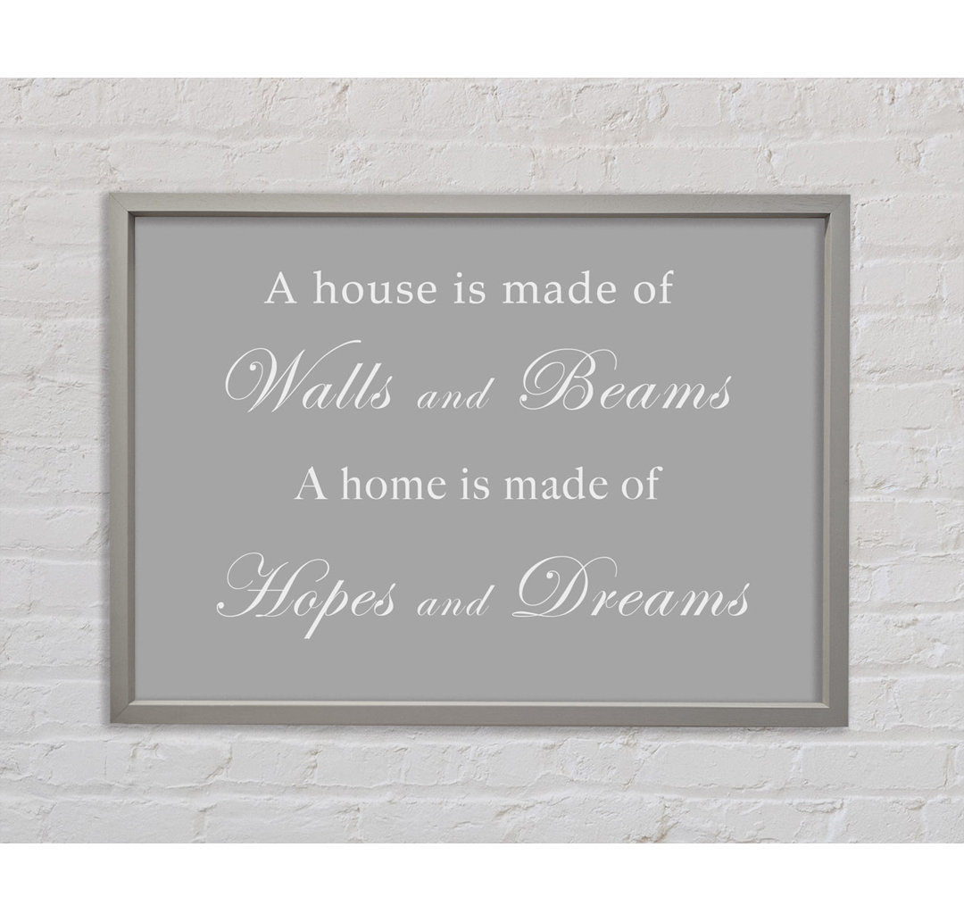 Home Quote Walls N Beams Hopes N Dreams Green Framed Print