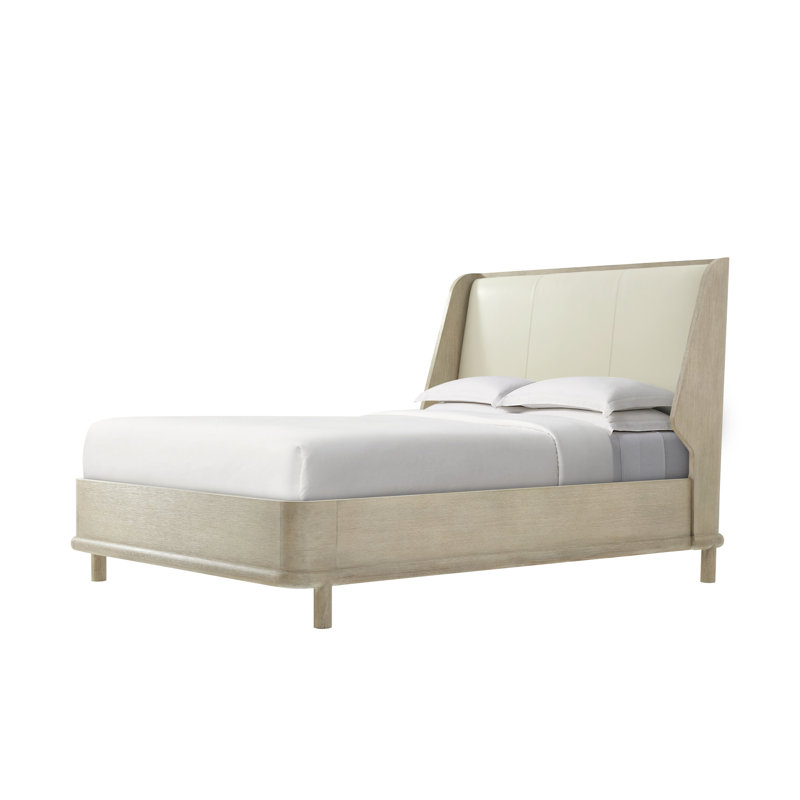 Repose Upholstered Wingback Bed, Gray Oak, King