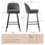 Modern Fabric Upholstered Bar Stools with Spring and Footrest 12cm-thick Cushion-369046822