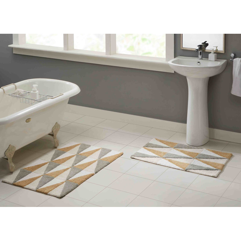 Chevery Cotton Blend Non-Slip Bath Rug, Spa