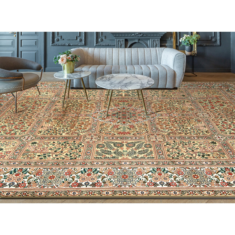 Tapis rectangulaire en laine noué à la main