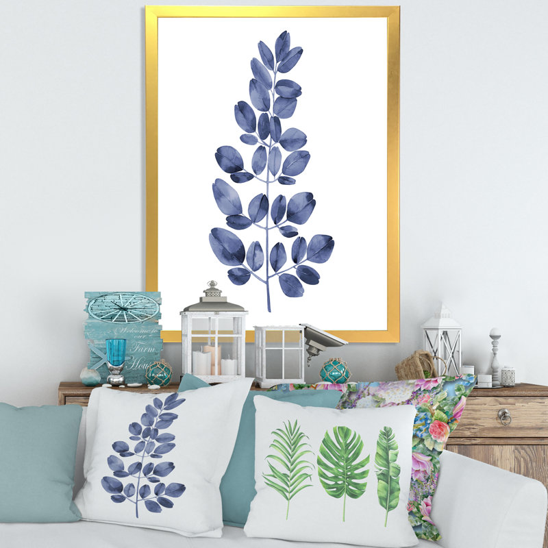 Eucalyptus II - reproduction d'art sur toile, Encadrement doré, H 32 po x l 24 po x P 1 po