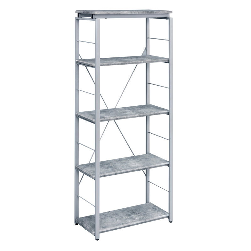 Bibliothèque à 4 tablettes, Gris/argent