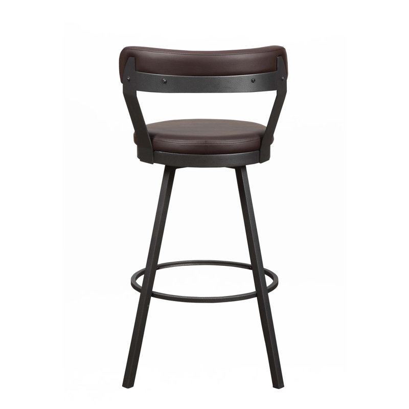 Ensemble de 2 chaises pivotantes à hauteur de comptoir pivotant à 360 degrés, Brun