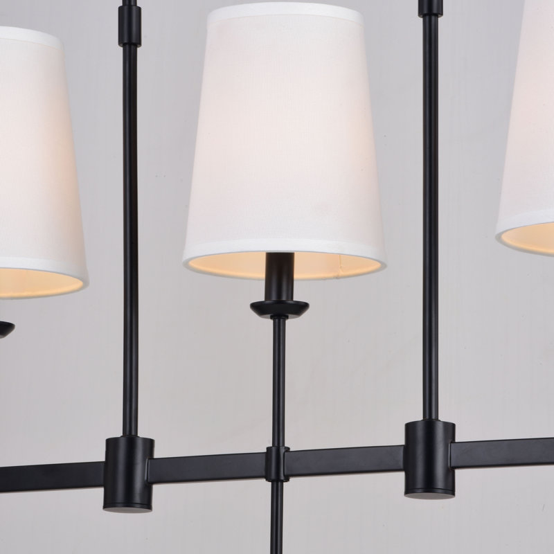 Luminaire suspendu pour îlot de cuisine noir mat à 5 lumières en noir