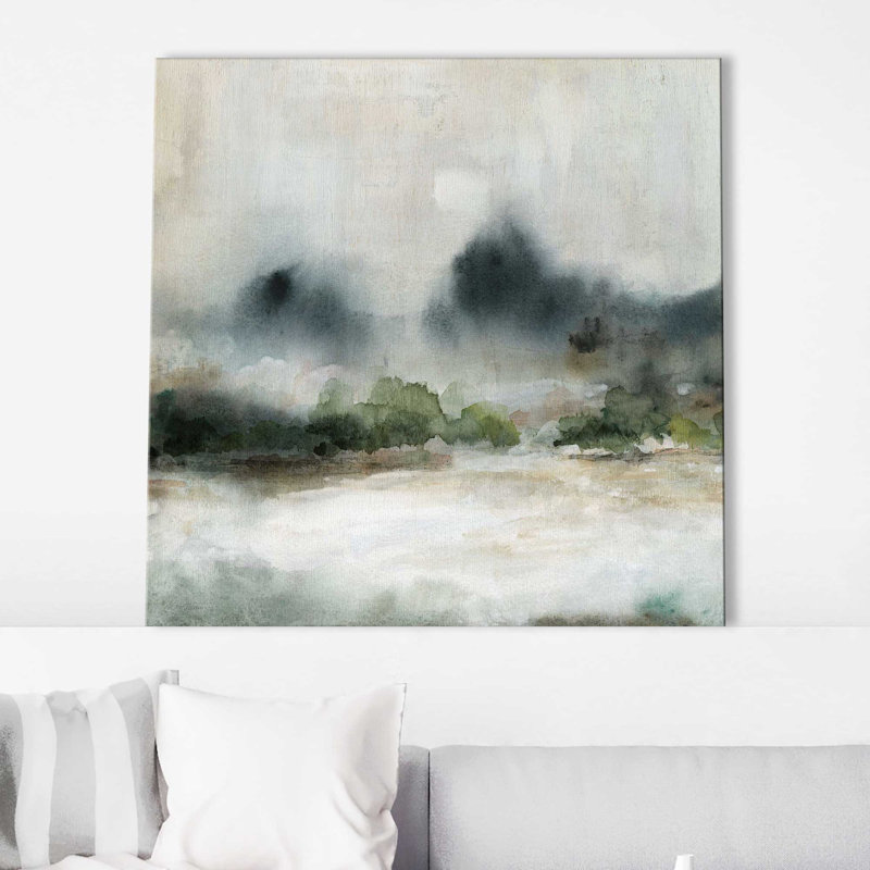 «Textured Rain II» par Carol Robinson - Peinture, L 36 po x H 36 po, Toile tendue