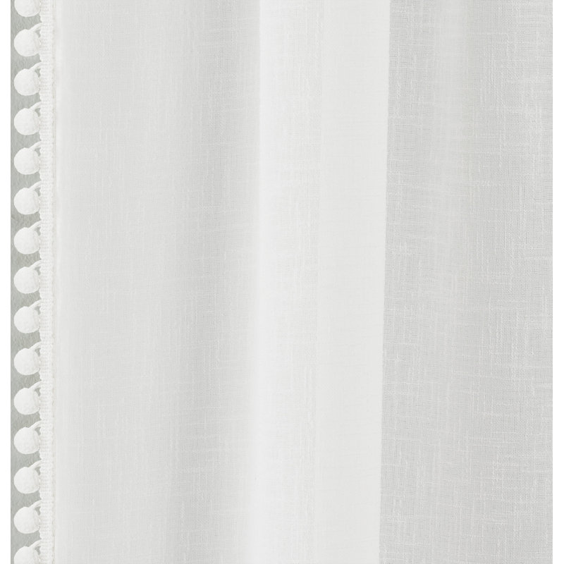 Duncansville Sheer Curtain Pair, White, 140cm Width x 122cm Drop
