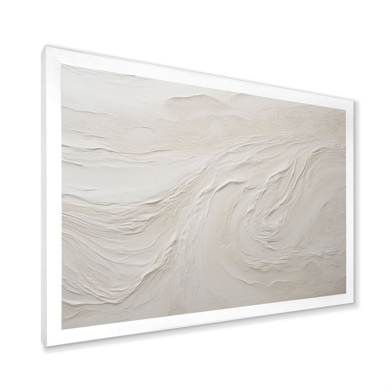 «Modern Beach Beige Sand Charm I», impression sur toile de bord de mer, impression sur toile, H 16 po x l 32 po, Blanc