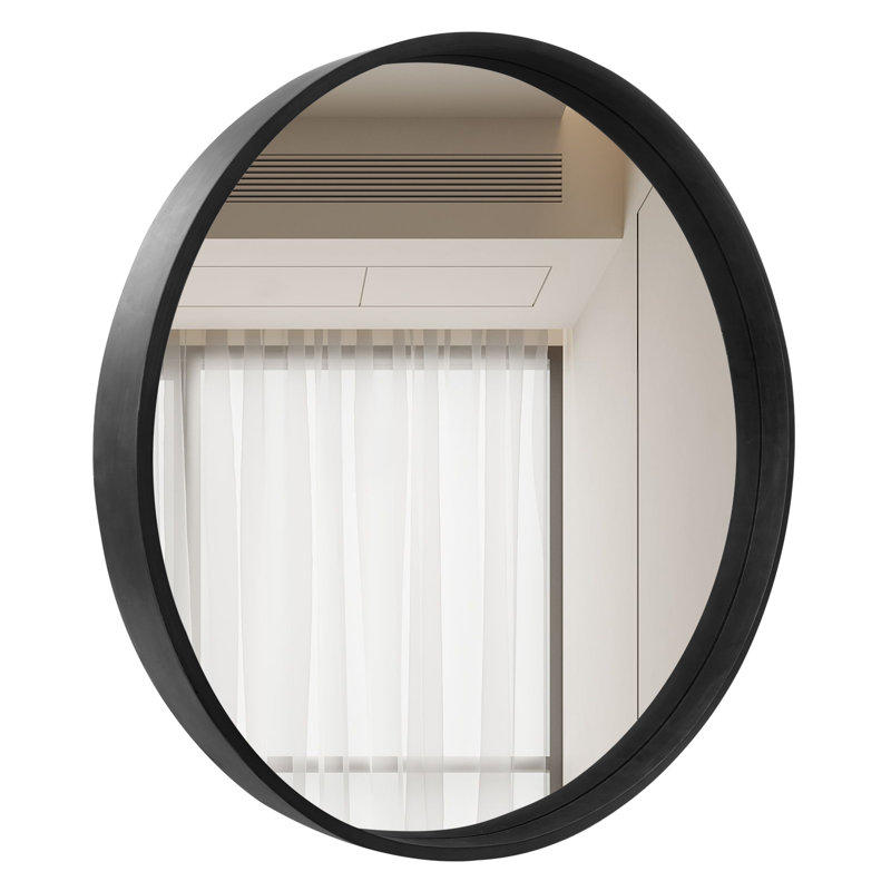 Karrina Round Mirror, Walnut, 32" x 32"