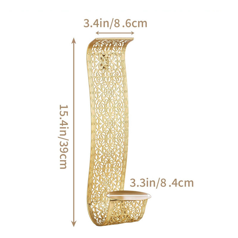 2 Piece Metal Wall Wall Sconce Set, Gold