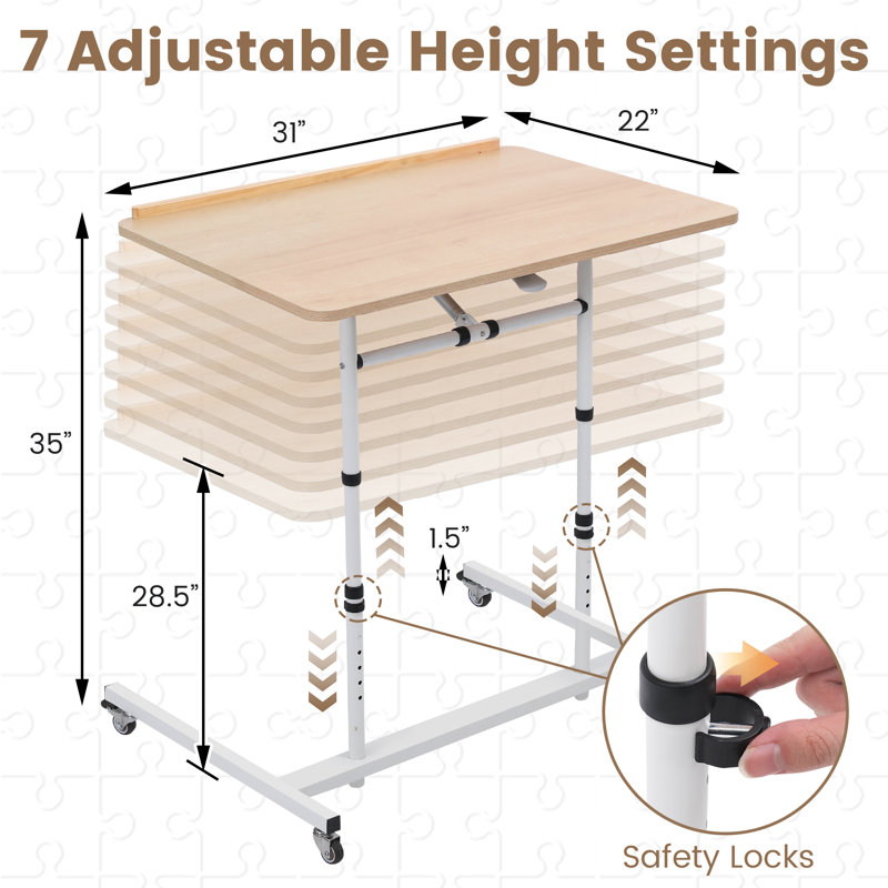 1500 Piece Jigsaw Puzzle Table with Wheels, White