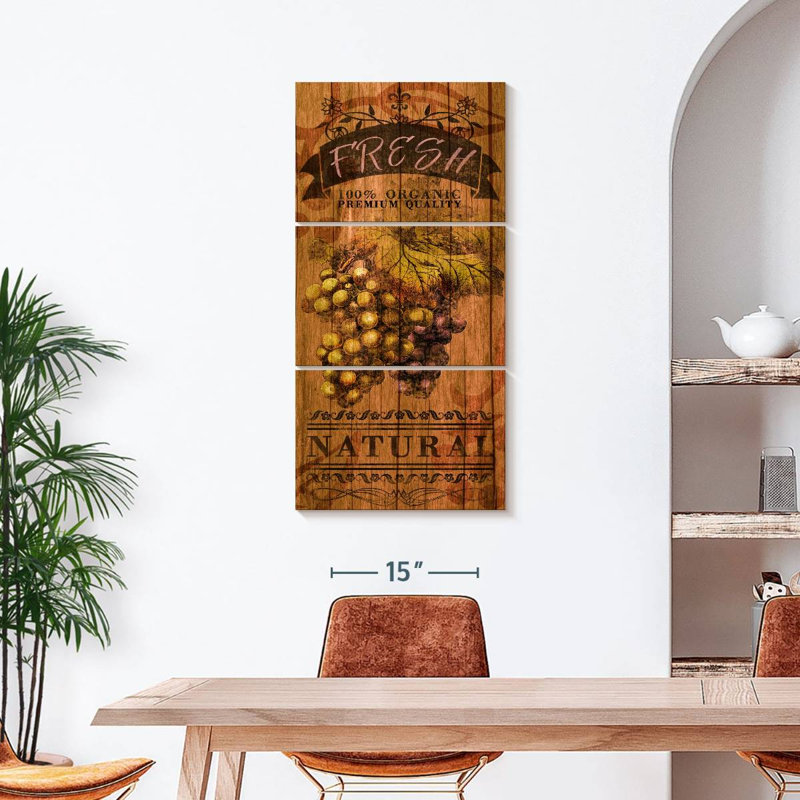 «Fresh Grapes», reproduction sur toile, H 21 po x l 44 po x P 1,25 po