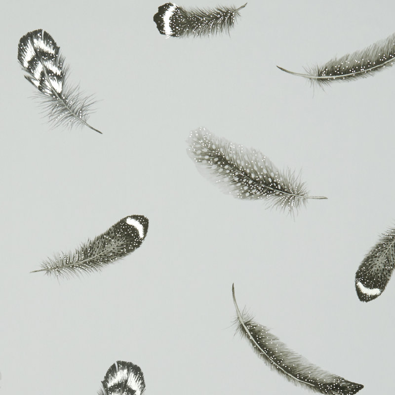 Botanica Plumis Wallpaper, Grey/Gilver