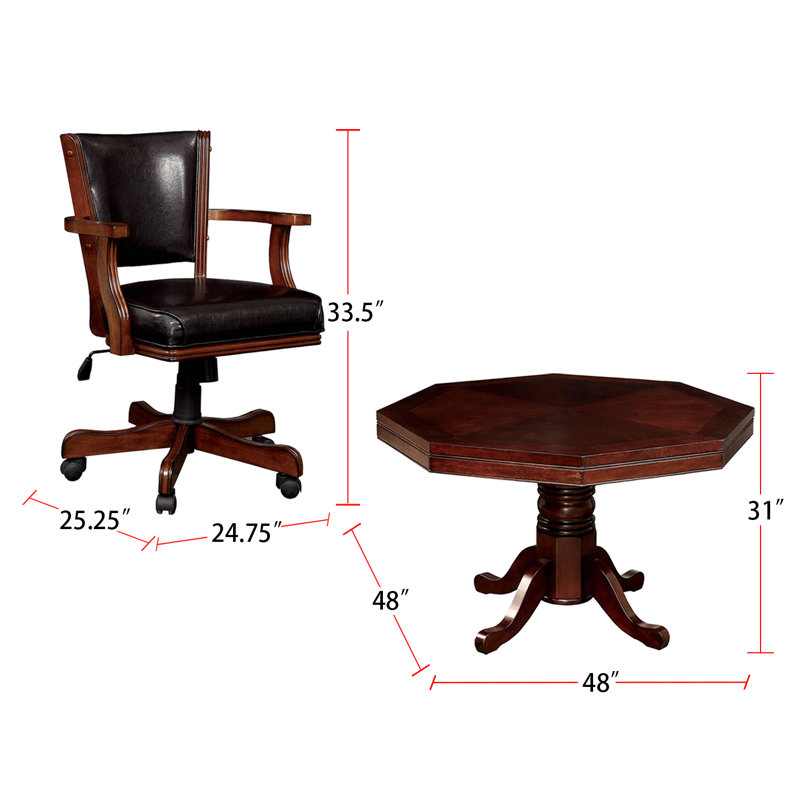 Ensemble de tables en similicuir et en bois cerise