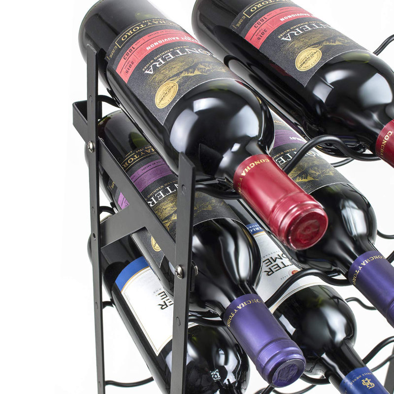 Rockrose 150 Bottle Wine Bottle Rack Black, 59.5" H x 19" W x 9.5" D