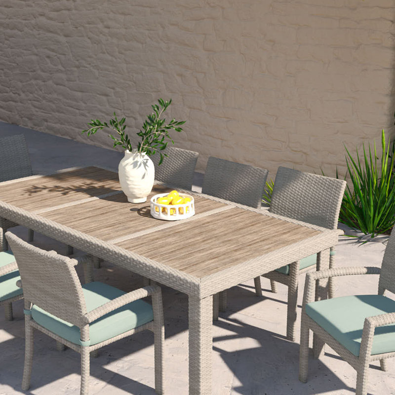 Ehrenfried Outdoor Square Dining Table, Gray