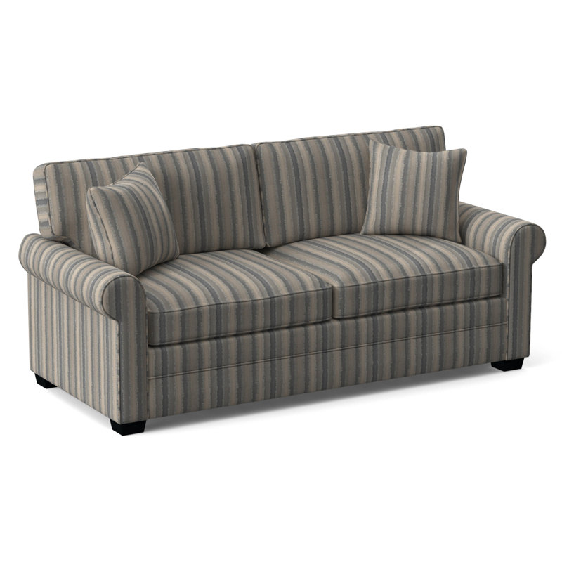 Bedford Sofa, Black Finish, White Performance Fabric; 0851-94