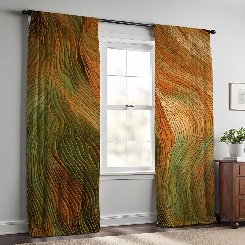 Paire de rideaux semi-transparents en polyester Shandora, L 40 po x L 52 po