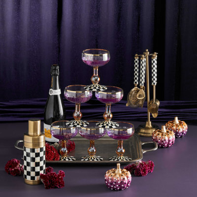 Courtly Check® 3260 Black/White/Gold Edition 6 - Piece Bar Set