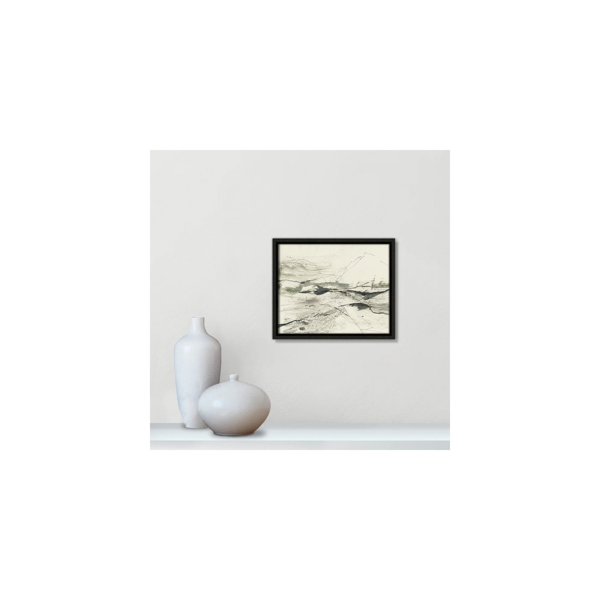 Green Sketches by PI Studio, No Mat, Espresso Floater Framed, 9.5" H x 11.5" W x 2" D