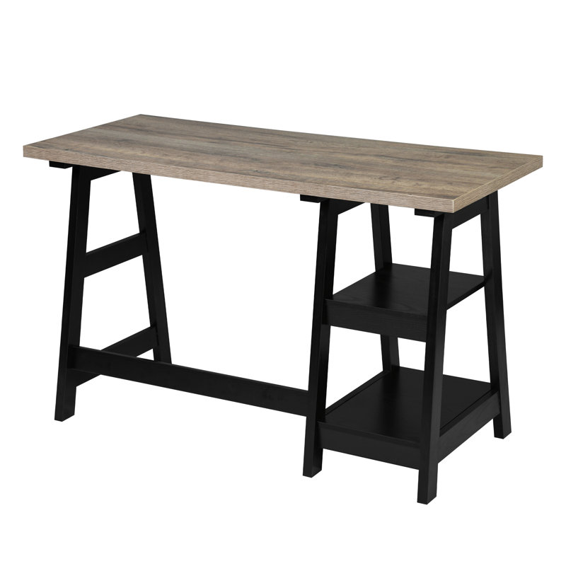 Desborough Writing Desk, Brown/Black, Black, Manufactured Wood
