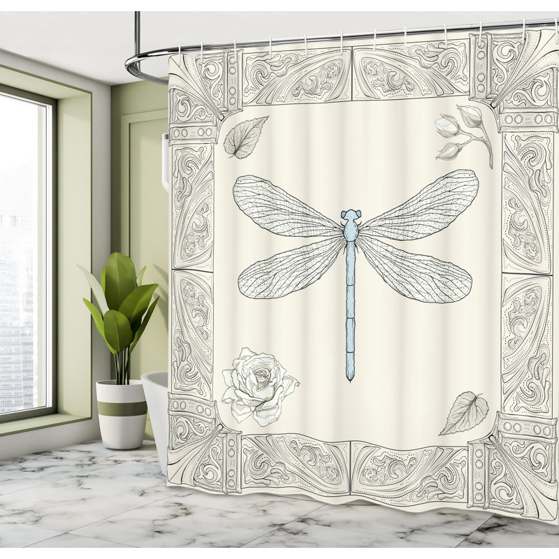 Shower Curtain with Hooks Included, 75" H x 69" W