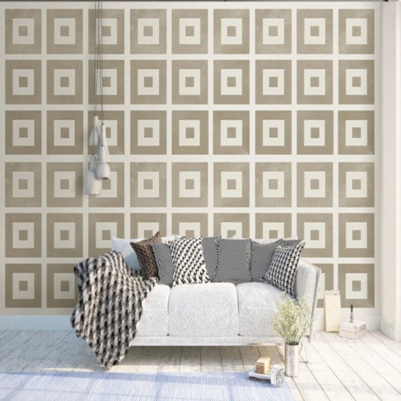 Retro Geometric Elegance, 108" L x 96" W