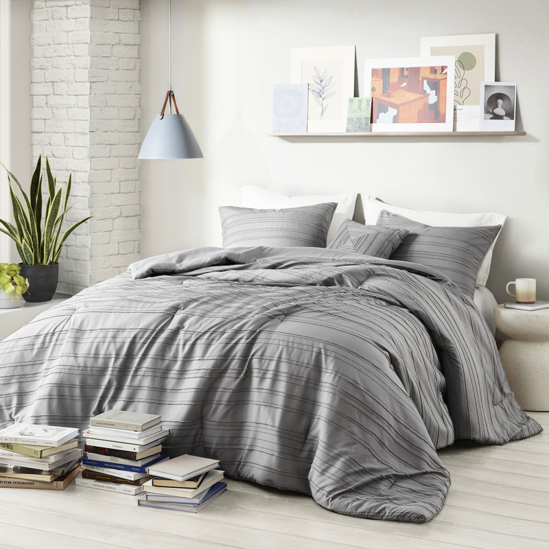 Édredon pour lit simple / simple TG gris 3 pièces, Twin/Twin XL Comforter +  2 Additional Pieces