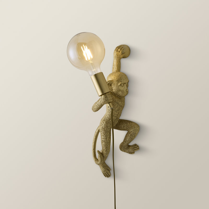 Dover Plastic Plug-in Armed Sconce, Gold, No