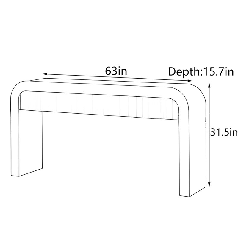 Table d'entrée de style chinois, H 31,5 po x l 63 po x P 15,7 po
